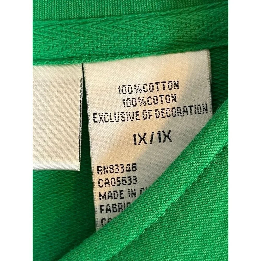 Casual Living Jacket‎ 1X Green Snowman Festive Santa Holiday Granny Preppy Cozy